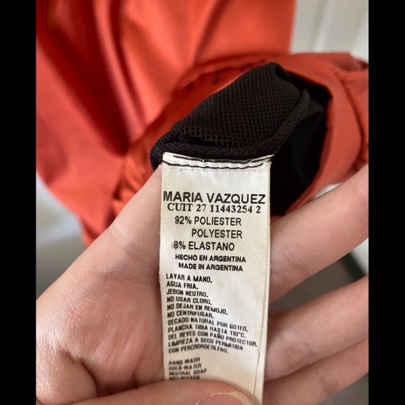 Designer Maria Vazquez Satin Strapless Dress - Picture 5 of 5